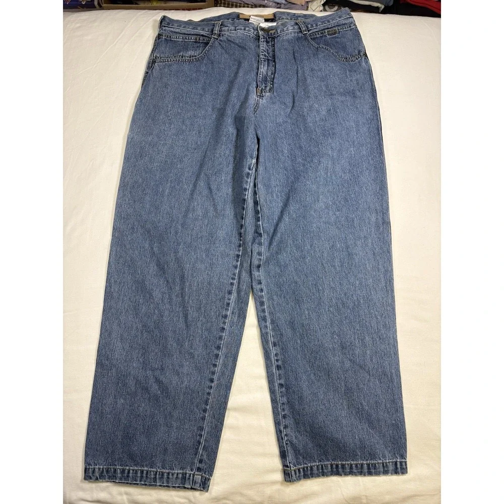 Columbia River Lodge Men 36x30 Blue Utility Cargo Painter Jeans Workwear HM8030